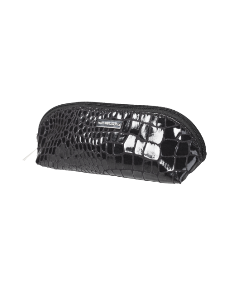 MAKEUP PENCIL CASE SNAKE SKIN PATTERN BLACK (R23984B)