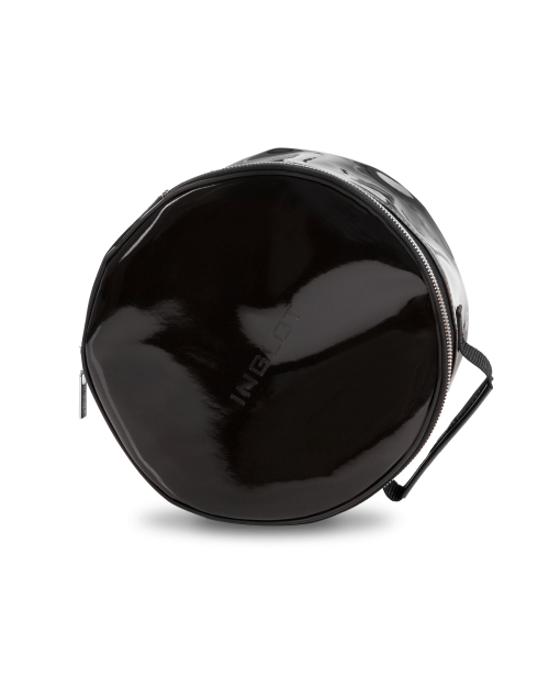 RUNDE Lack-Kosmetiktasche schwarz RUNDE Lack-Kosmetiktasche schwarz