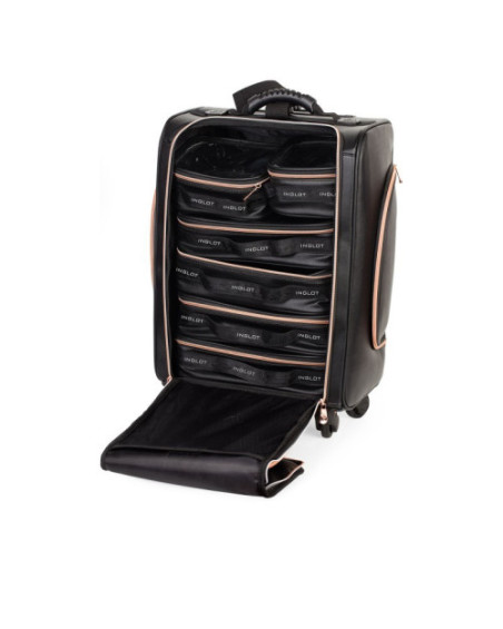 Kufer kosmetyczny na kółkach BLACK & ROSE GOLD (KC-P46S)